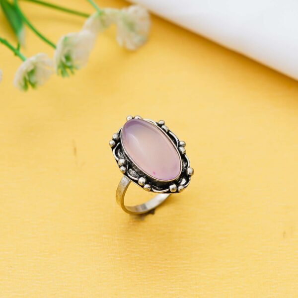 Arts Crystal Products Natural Labradorite Ring Set for Women,Vintage Joint Knuckle Stackable Rings Oval Gemstone Ring