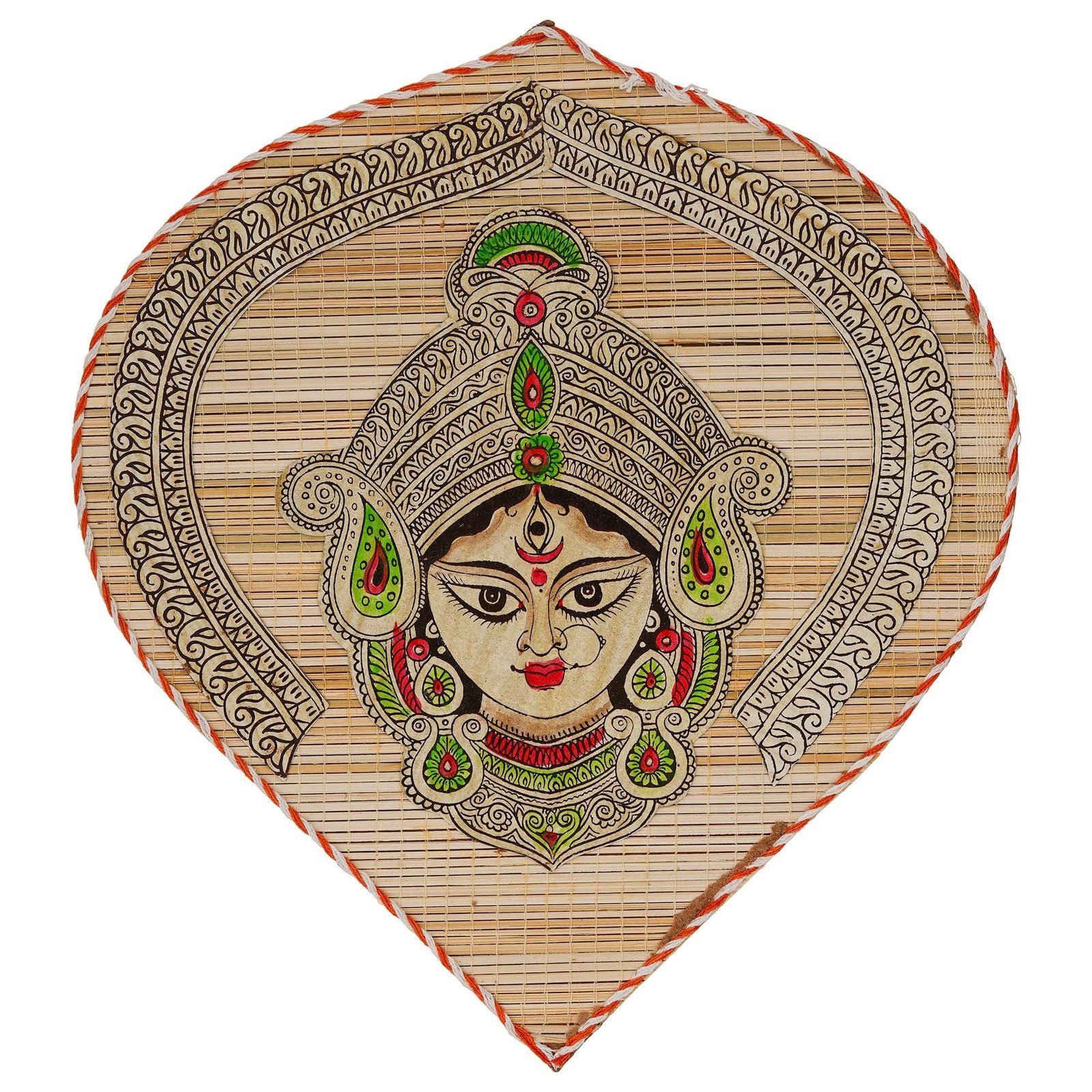 Bamboo Hand Crafted Leaf Design Wall Hangings Of Durga Ji For Home D?cor | Bamboo Art For Wall Decor - Image 3