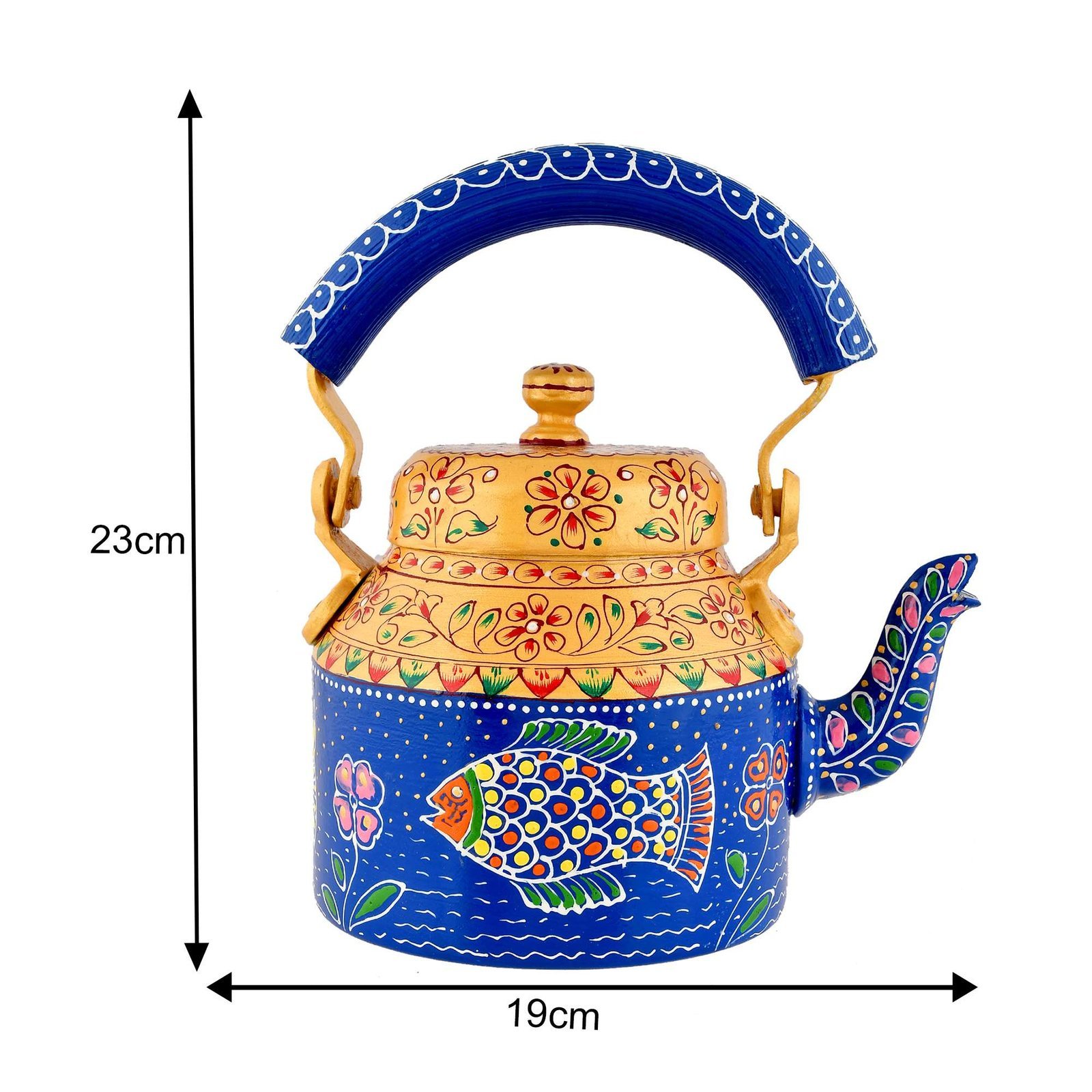 Hand-Painted Aluminium Tea Kettle - 750 ml for kitchen décor Home Décor , Tea Party , Serving - Image 4