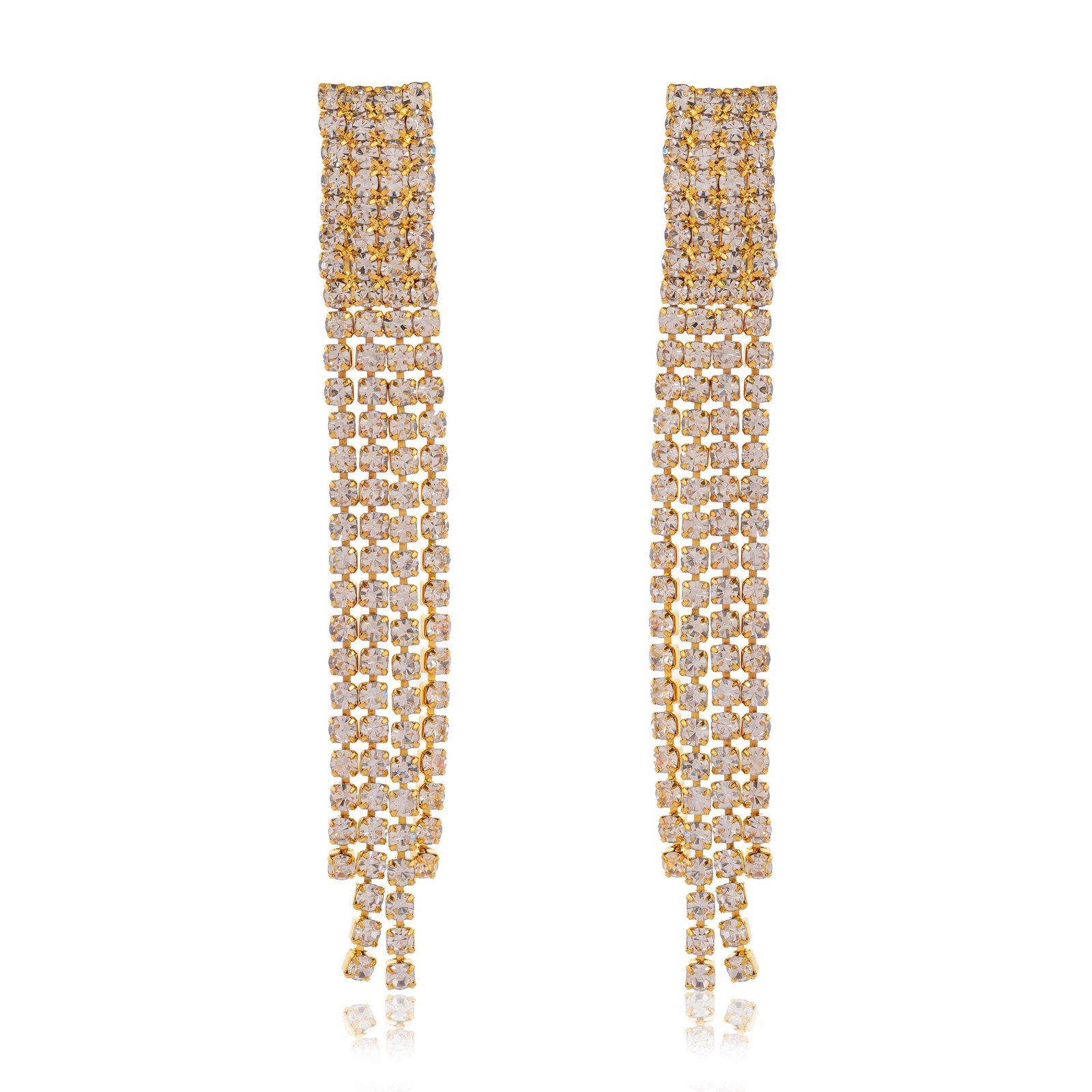 Women's Rose Gold Color Long Danglers Earrings for Women Party Wear - Image 4