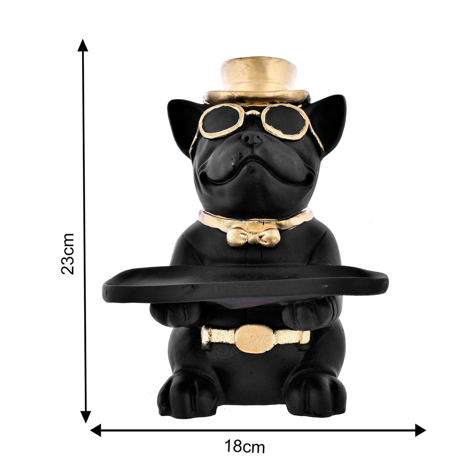 Modern Decor Resin Bulldog Tray Statue - Image 2