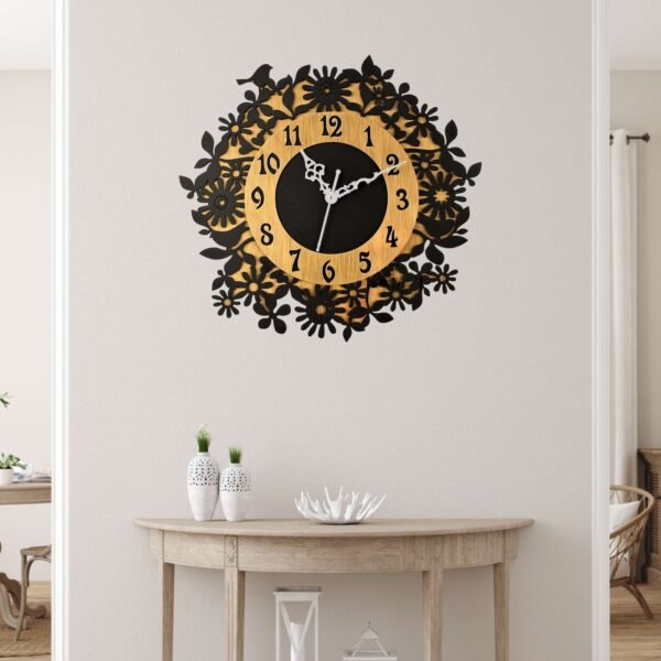 Wooden Silent Non-Ticking Wall Clock for Home Stylish Latest Designer Wall Clock for Home Living Room Bedroom Office Hall