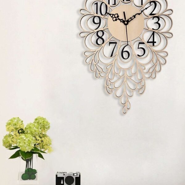 Wooden Silent Non-Ticking Wall Clock for Home Stylish Latest Designer Wall Clock for Home Living Room Bedroom Office Hall